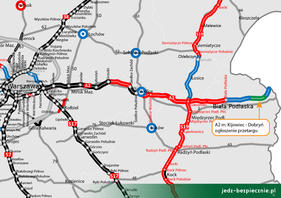 POLSKIE DROGI | Przetarg na budowę autostrady A2 Kijowiec - Dobryń. woj. lubelskie